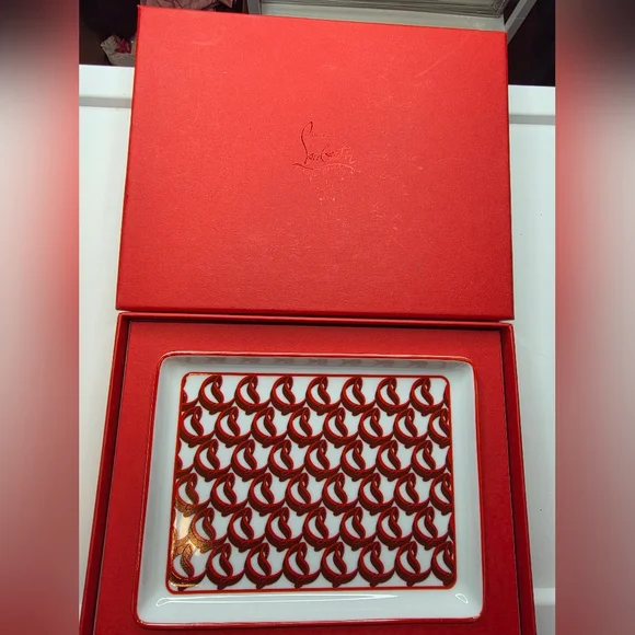 Christian Louboutin Red Monogram Small Accessory Tray! - Picture 5 of 7